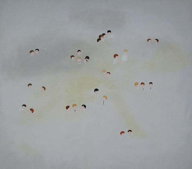 Negotiations, 2005, acrylic and pencil on linen, 200 x 220 cm