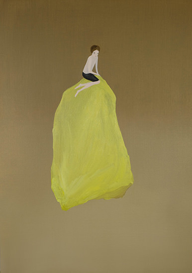 Yellow rock, 2018, acrylic on linen, 114 x 80 cm